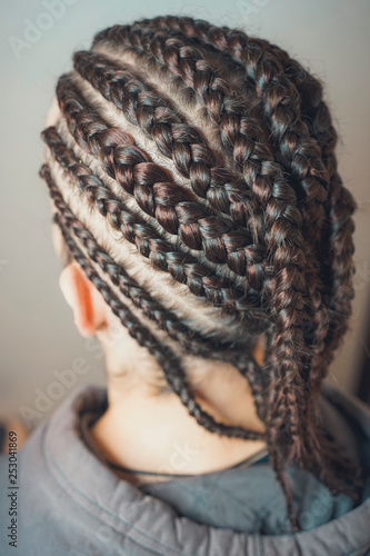 Men Cornrows Braids For Men Hair Braided Close Up Kaufen