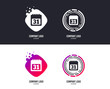 © blankstock - Logotype concept. Calendar sign icon. 31 day month symbol. Date button. Logo design. Colorful buttons with icons. Vector