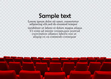 Cinema Screen With Red Seats. Movie Premiere Poster Design. Vector Background.