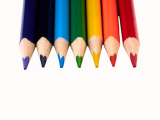 color pencils isolated on white background