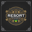 © Raftel - Resort and residence logo. Vintage Luxury Banner Template Design for Label, Frame, Product Tags. Retro Emblem Design. Vector illustration
