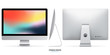 © Andriy Mertsalov - computer monitor mockup in silver color with colored screen view front, back and side on white background. stock vector illustration eps10