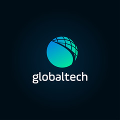Fototapete - Technology logo, computer and data related business, hi-tech and innovative. biotechnology, tech icon