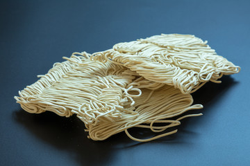 pasta on black background