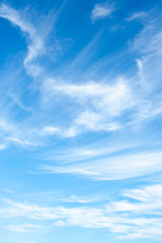White Clouds High In The Sky At Windy Winter Day Background