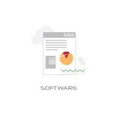 Wall Mural - computer programming software development concept line style white background