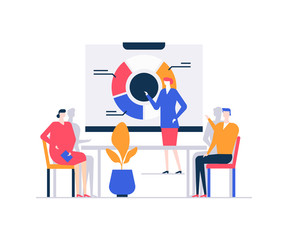 business presentation - flat design style colorful illustration