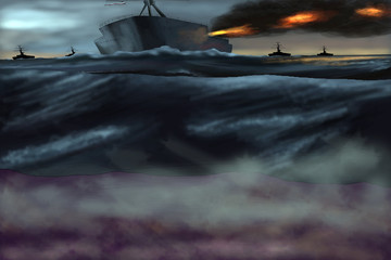 Wall Mural - Sea War