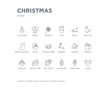 © CoolVectorStock - simple set of christmas vector line icons. contains such icons as mitten, north pole, nutcracker, oat cookie, piece of cake, pine cone, present, pudding, reindeer and more. editable pixel perfect.