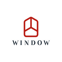 Poster - window icon. Business icon for the company. Logo for Building / Industry . Abstract symbol of window. Vector illustration.