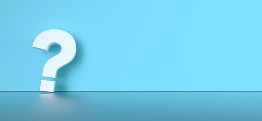 Wall Mural - colored question mark background concept. 3d rendering.