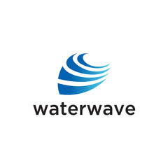 Poster - Water Wave Logo abstract vector template. Aqua icon. sea ocean Logo design inspiration