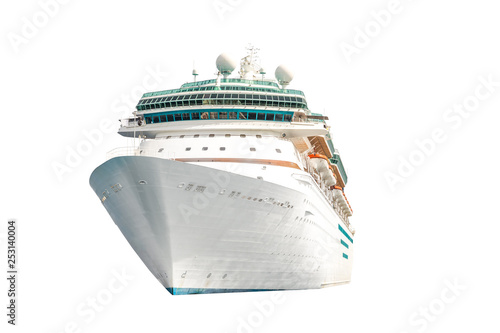 Fotomural Cruise ship isolated on white background, ocean liner