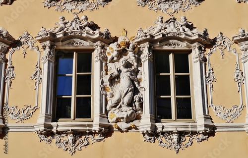 Wurzburg Haus Zum Falken Fassade Detail Buy This Stock Photo
