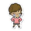 © lineartestpilot - sticker of a cartoon woman crying