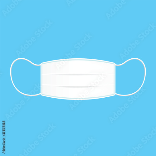 Medical Mask Or Protective Mask Isolated On Blue Background