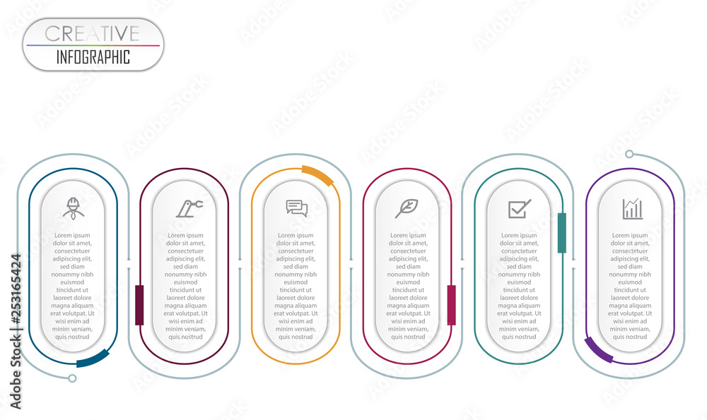 Vector de Stock Infographic Diagram design with step process flowchart ...