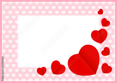 Red Hearts Shape On Pink Pastel Color Soft For Banner Background