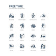 © Meth Mehr - simple set of icons such as gardening, table tennis, fish tank, roller, table football, camping, origami, disco ball, sudoku, sewing. related free time icons collection. editable 64x64 pixel