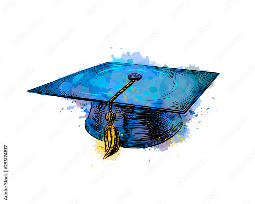 Graduation cap, square academic cap - obrazy, fototapety, plakaty 