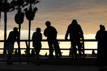 Sunset At The Venice Beach Skatepark, California, USA