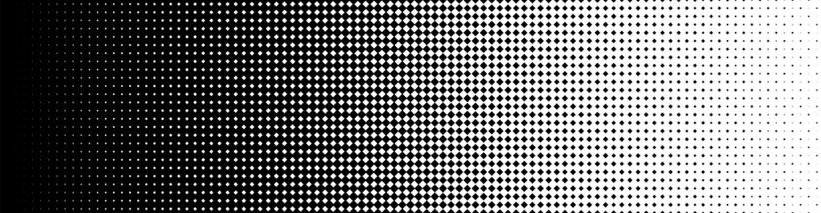 Canvas Print - Seamless Screentone Graphics, Halftone Gradation, Diamond Pattern, Black