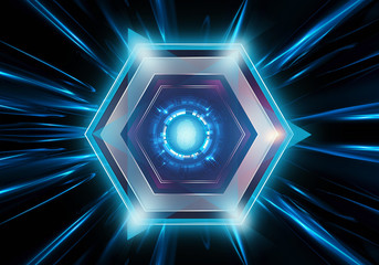 Canvas Print - abstract artistic 3d rendering illustration of a modern digital glowing fingerprint artwork