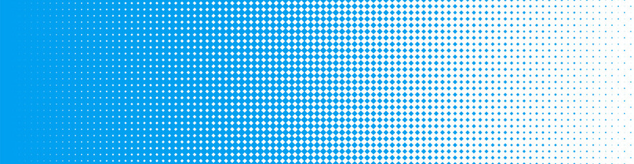 Canvas Print - Seamless Screentone Graphics, Halftone Gradation, Diamond Pattern, Blue