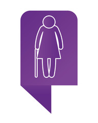 Sticker - old woman pictogram cartoon