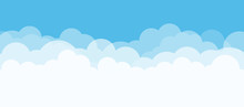 Blue Sky And White Clouds With Copy Space. Nature Concept. Vector Illustration.