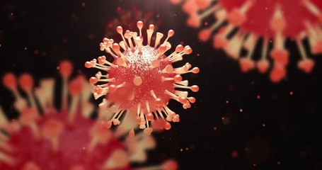 Wall Mural - iinfluenza flu virus. the composition of the virus-like appearance under the microscope. 3d render.