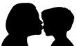 © turkishblue - a mother kissing her son, silhouette vector