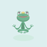Fototapeta Dinusie - Little frog. Vector illustration of a cute little frog..
