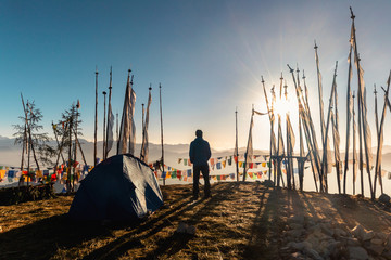 Witnessing sunrise at 4000 meters at the highest pass of Bhutan, Chele la