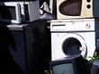 Electronics Washing machine waste old, used and obsolete electronic equipment for  recycle in factory industry.