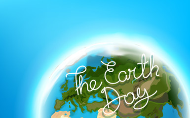 Canvas Print - Travel destination concept with logo. The Earth Day lettering illustration