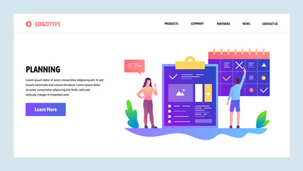 Wall Mural - vector web site design template. task manager and time schedule management. landing page concepts fo