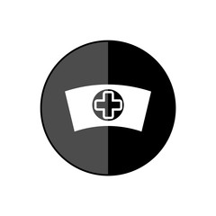 Sticker - Nurse round black glossy web design icon