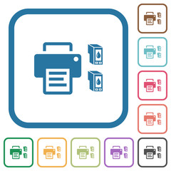 Poster - Printer and ink cartridges simple icons