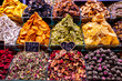 Dried fruits and fruit teas at the Istanbul food market
