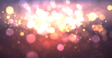 magic background with bokeh and stars.