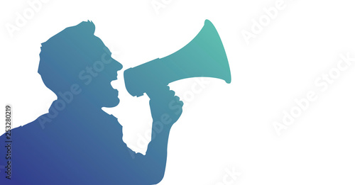 Cuadros en Lienzo megafono, manifestazione, comunicazione, comunicare