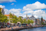 Fototapeta Desenie - The canal and cityview of Haarlem, the Netherlands