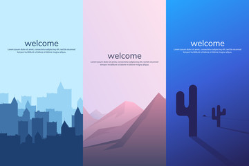 Wall Mural - vector landscapes set