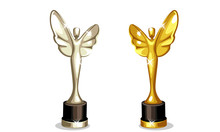 Beautiful Award Trophy In Gold And Silver Color