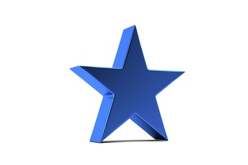 Wall Mural - blue star symbol. 3d render illustration