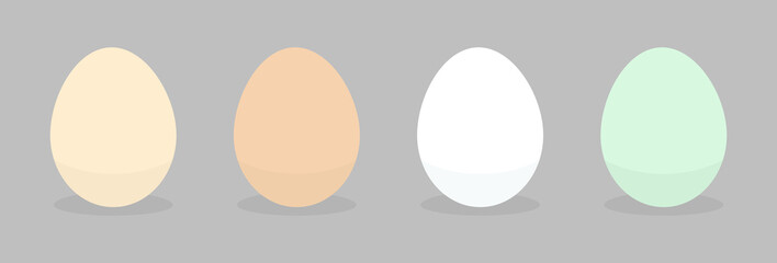 Wall Mural - different natural eggs icons.
