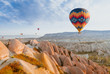 © Kotangens - great tourist attraction of Cappadocia balloon flight. Cappadocia is one of the best places to fly with hot air balloons. Goreme, Cappadocia, Turkey.