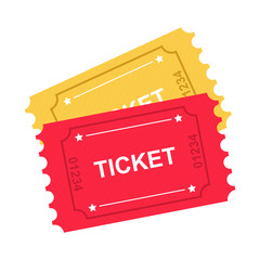 Flat ticket icon vector illustration isolated on white background