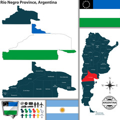 Wall Mural - Map of Rio Negro Province, Argentina